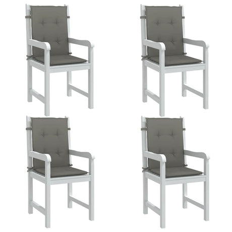 Vidaxx coussins de chaise 4 pcs dossier bas 100x50x4 cm tissu gris foncé