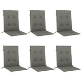 Vidaxx coussins de chaise 6 pcs dossier bas 100x50x4 cm tissu gris foncé