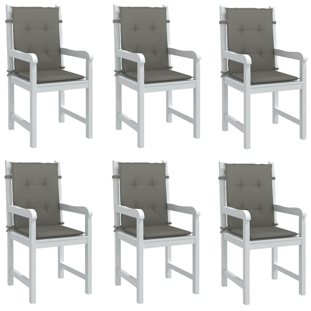 Vidaxx coussins de chaise 6 pcs dossier bas 100x50x4 cm tissu gris foncé