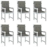 Vidaxx coussins de chaise 6 pcs dossier bas 100x50x4 cm tissu gris foncé