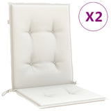 Vidaxx coussins de chaise 2 pcs dossier bas 100x50x4 cm tissu mélangé crème
