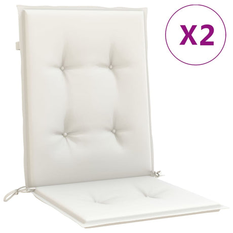 Vidaxx coussins de chaise 2 pcs dossier bas 100x50x4 cm tissu mélangé crème