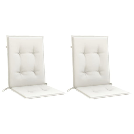 Vidaxx coussins de chaise 2 pcs dossier bas 100x50x4 cm tissu mélangé crème