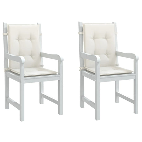 Vidaxx coussins de chaise 2 pcs dossier bas 100x50x4 cm tissu mélangé crème