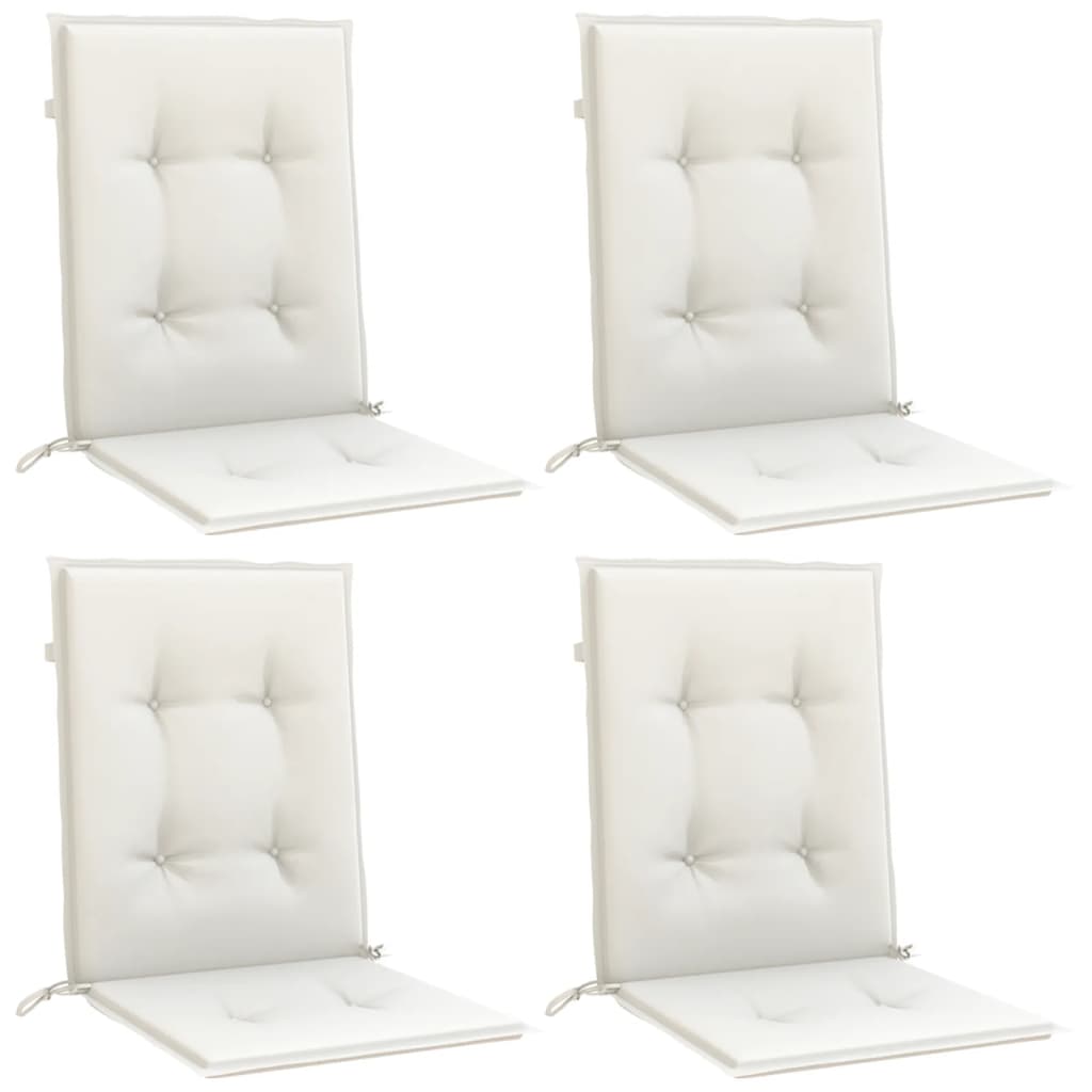 VidaXL coussins de chaise 4 pcs dossier bas 100x50x4 cm tissu mélangé crème