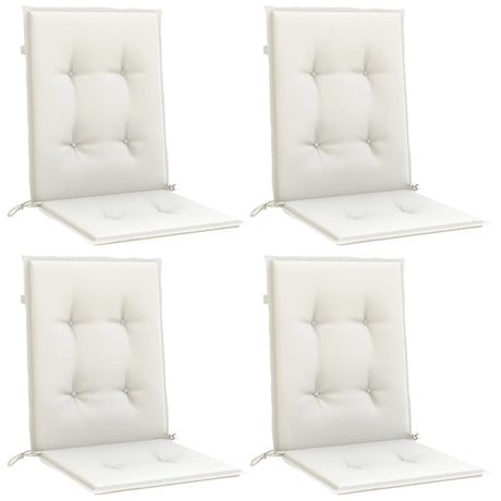 VidaXL coussins de chaise 4 pcs dossier bas 100x50x4 cm tissu mélangé crème
