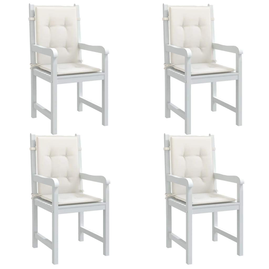 VidaXL coussins de chaise 4 pcs dossier bas 100x50x4 cm tissu mélangé crème