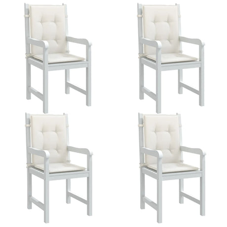 VidaXL coussins de chaise 4 pcs dossier bas 100x50x4 cm tissu mélangé crème