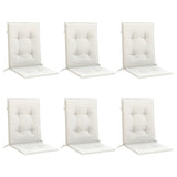 VidaXL coussins de chaise 6 pcs dossier bas 100x50x4 cm tissu mélangé crème