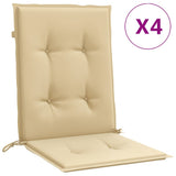 Vidaxx coussins de chaise 4 pcs dossier bas 100x50x4 cm tissu mélangé beige