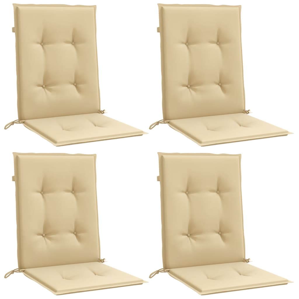 Vidaxx coussins de chaise 4 pcs dossier bas 100x50x4 cm tissu mélangé beige