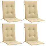 Vidaxx coussins de chaise 4 pcs dossier bas 100x50x4 cm tissu mélangé beige