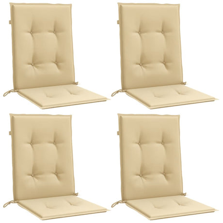 Vidaxx coussins de chaise 4 pcs dossier bas 100x50x4 cm tissu mélangé beige
