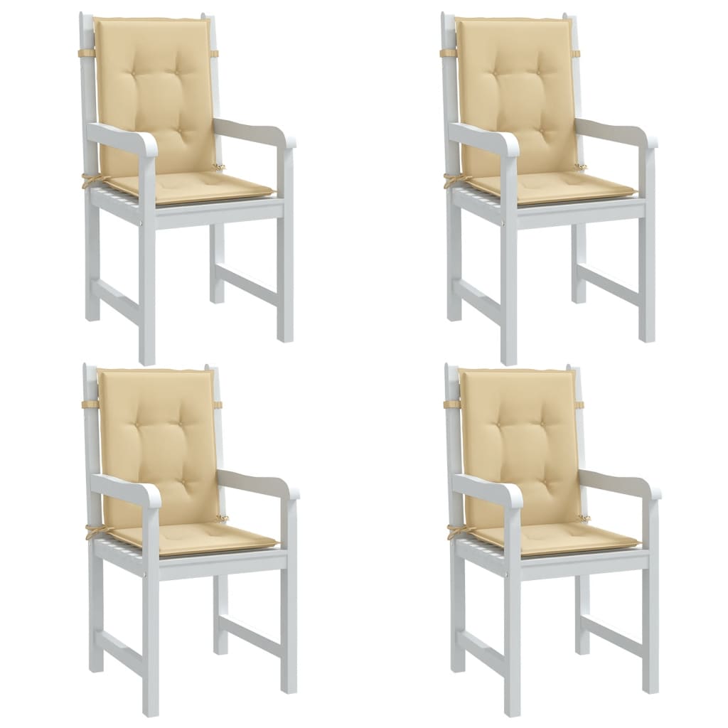 Vidaxx coussins de chaise 4 pcs dossier bas 100x50x4 cm tissu mélangé beige