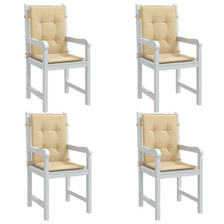 Vidaxx coussins de chaise 4 pcs dossier bas 100x50x4 cm tissu mélangé beige