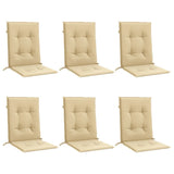 Vidaxx coussins de chaise 6 pcs dossier bas 100x50x4 cm tissu mélangé beige