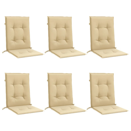 Vidaxx coussins de chaise 6 pcs dossier bas 100x50x4 cm tissu mélangé beige
