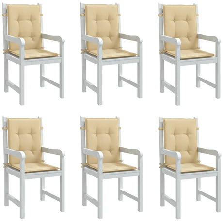 Vidaxx coussins de chaise 6 pcs dossier bas 100x50x4 cm tissu mélangé beige