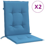 Vidaxx coussins de chaise 2 pcs dossier bas 100x50x4 cm tissu mélangé bleu