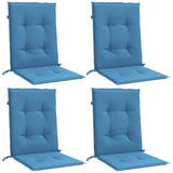 Vidaxx coussins de chaise 4 pcs dossier bas 100x50x4 cm tissu mélangé bleu