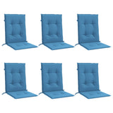 Vidaxx coussins de chaise 6 pcs dossier bas 100x50x4 cm tissu mélangé bleu