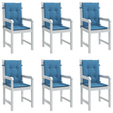Vidaxx coussins de chaise 6 pcs dossier bas 100x50x4 cm tissu mélangé bleu