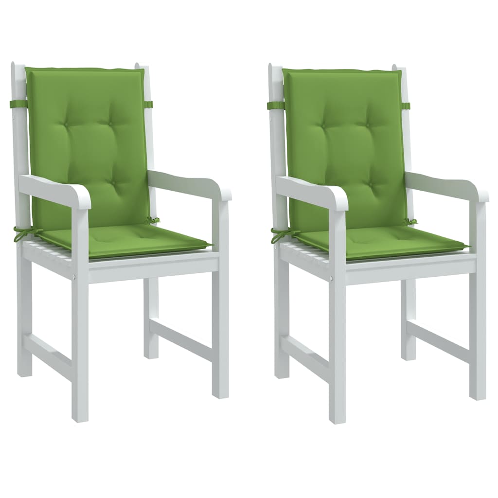 Vidaxx coussins de chaise 2 pcs dossier bas 100x50x4 cm tissu vert mélangé