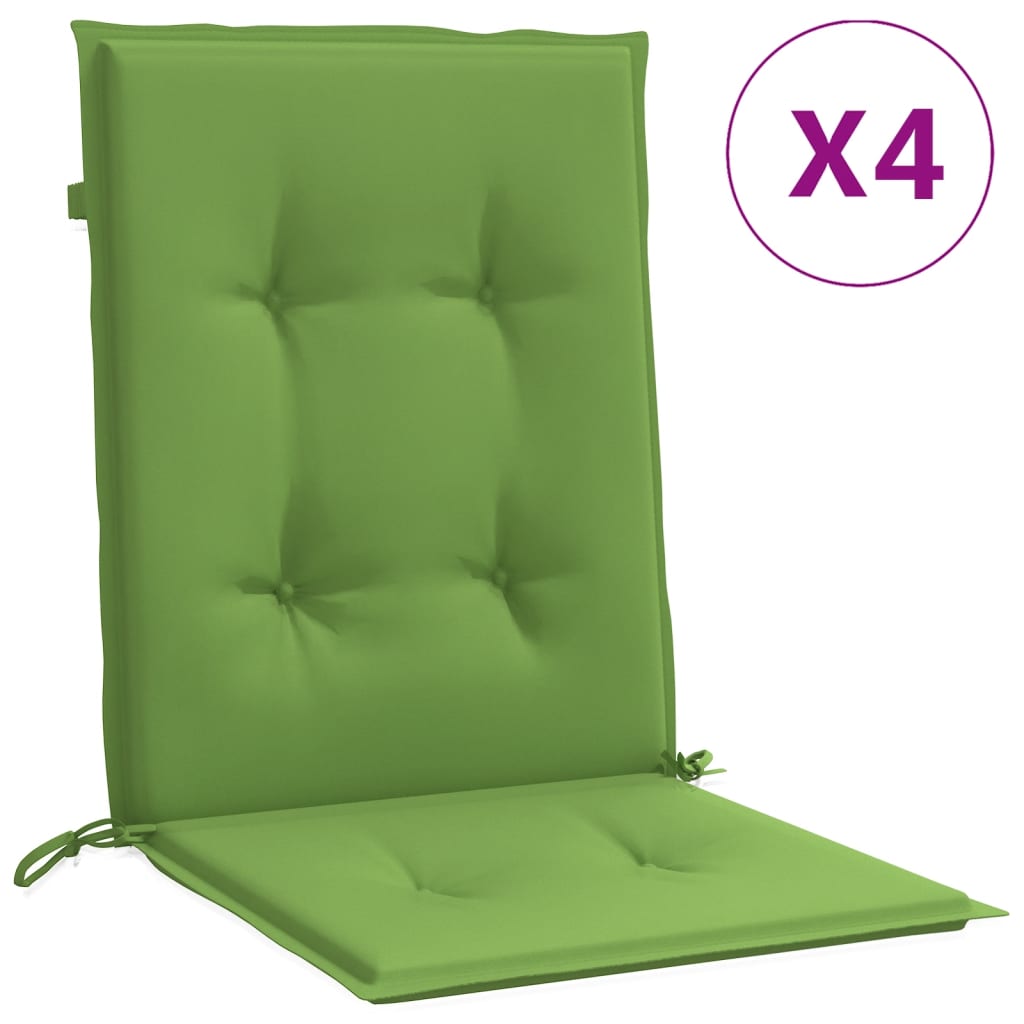 Vidaxx coussins de chaise 4 pcs dossier bas 100x50x4 cm tissu vert mélangé
