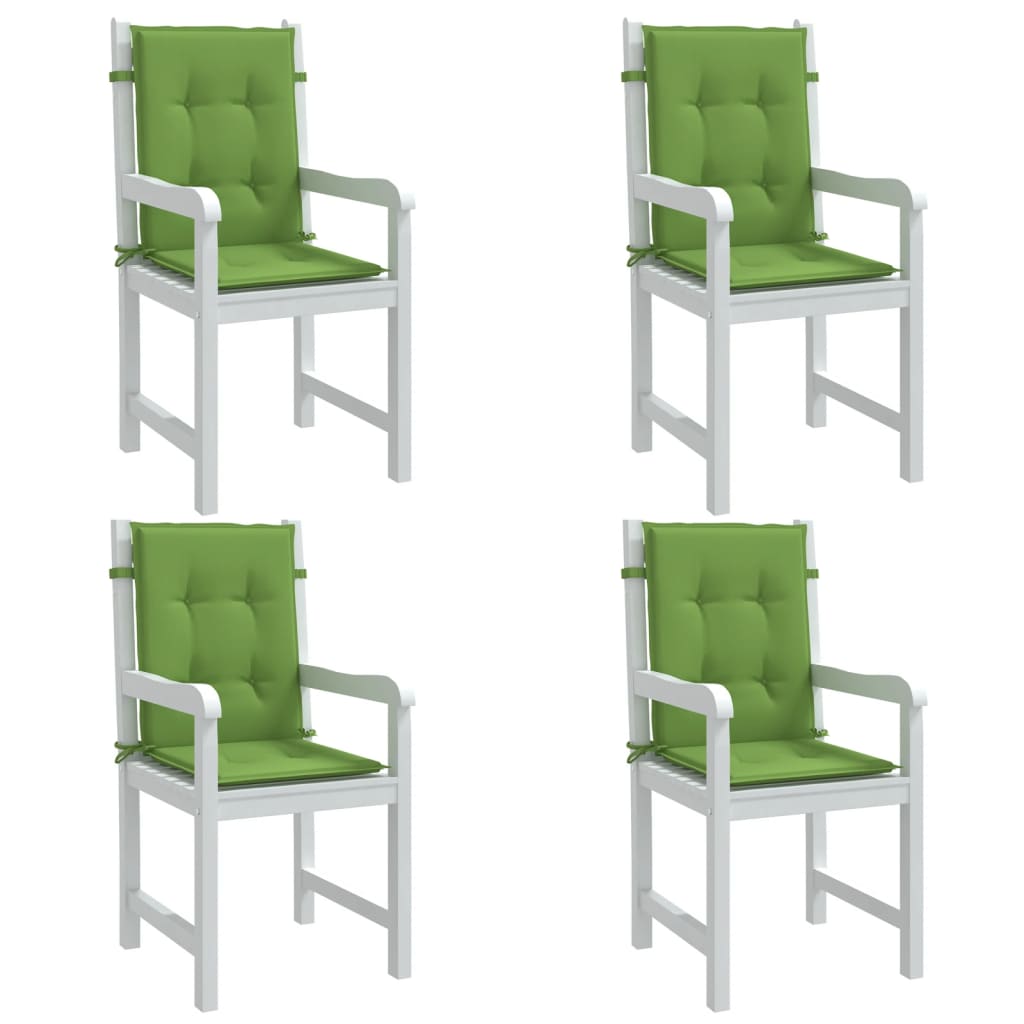Vidaxx coussins de chaise 4 pcs dossier bas 100x50x4 cm tissu vert mélangé