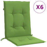 Vidaxx coussins de chaise 6 pcs dossier bas 100x50x4 cm tissu vert mélangé