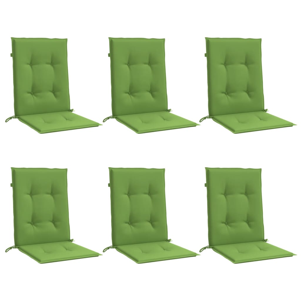 Vidaxx coussins de chaise 6 pcs dossier bas 100x50x4 cm tissu vert mélangé