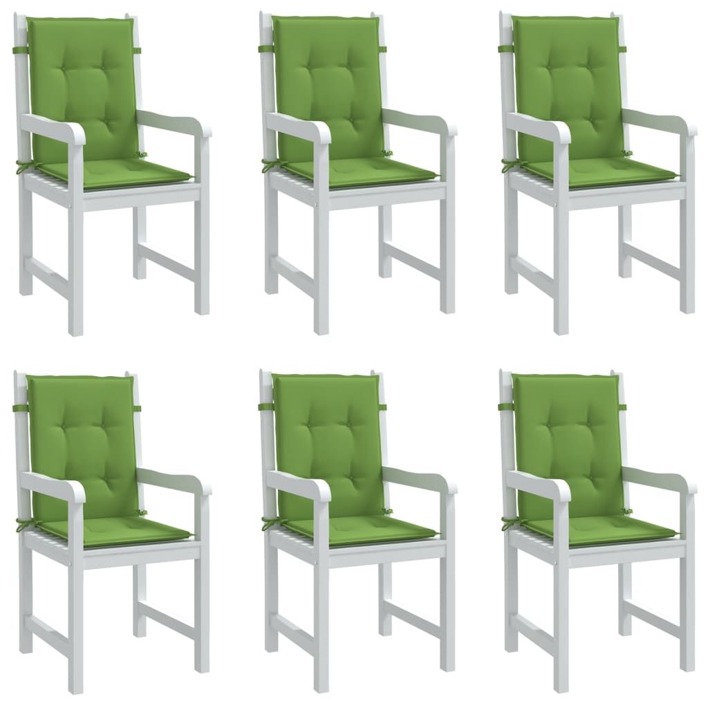 Vidaxx coussins de chaise 6 pcs dossier bas 100x50x4 cm tissu vert mélangé