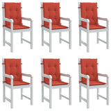 Vidaxx coussins de chaise 6 pcs dossier bas 100x50x4 cm tissu mélangé rouge