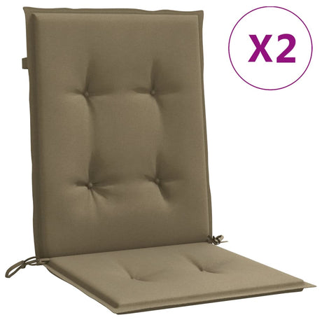 Vidaxx coussins de chaise 2 pcs dossier bas 100x50x4 cm tissu taupe chiné