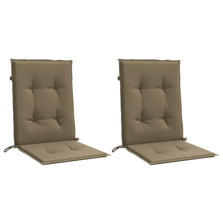 Vidaxx coussins de chaise 2 pcs dossier bas 100x50x4 cm tissu taupe chiné