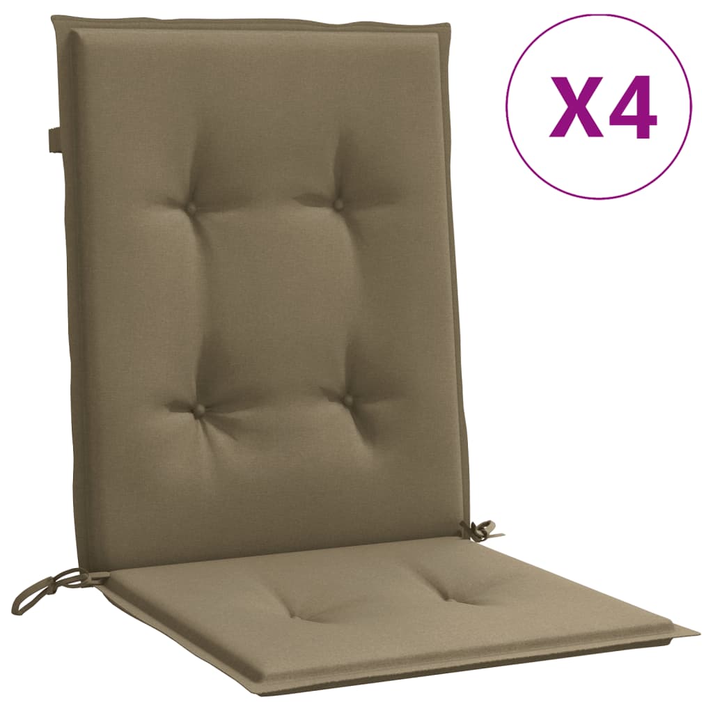 Vidaxx coussins de chaise 4 pcs dossier bas 100x50x4 cm tissu mélange taupe