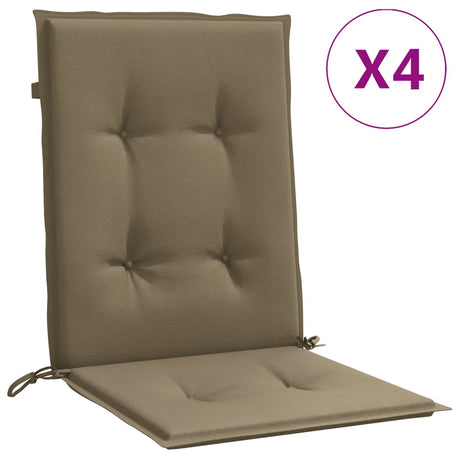 Vidaxx coussins de chaise 4 pcs dossier bas 100x50x4 cm tissu mélange taupe