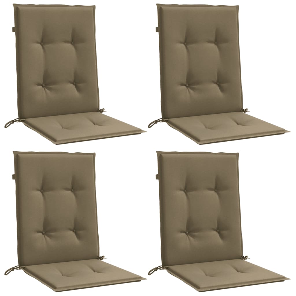 Vidaxx coussins de chaise 4 pcs dossier bas 100x50x4 cm tissu mélange taupe