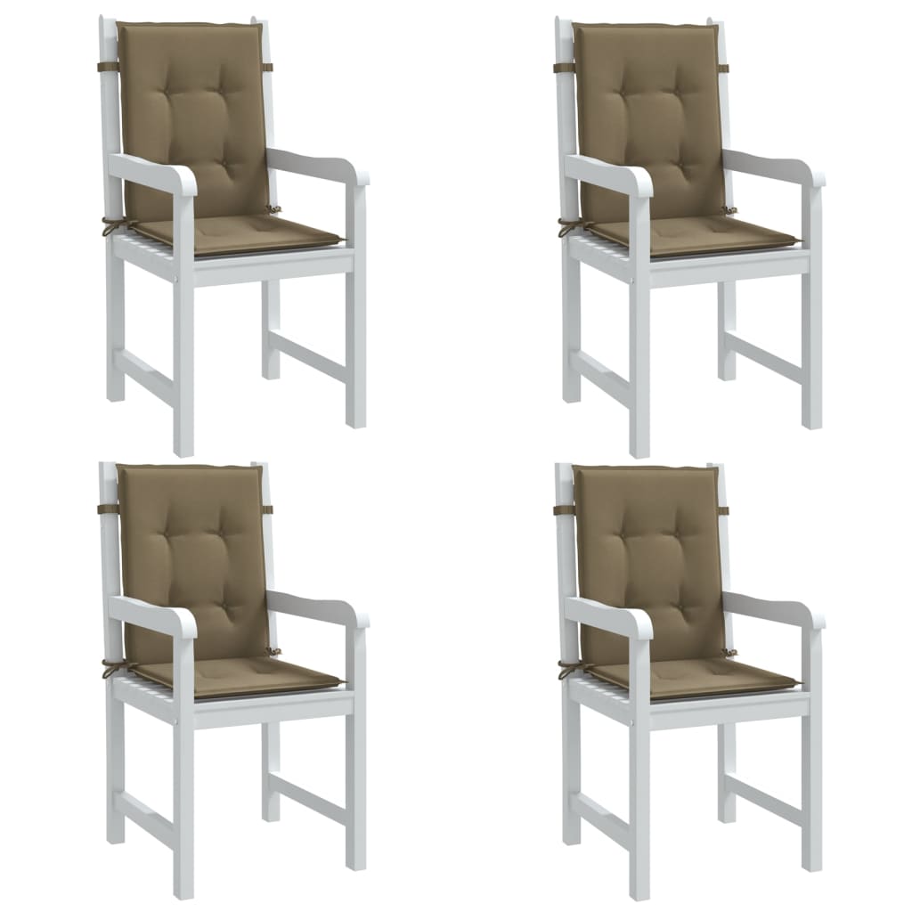 Vidaxx coussins de chaise 4 pcs dossier bas 100x50x4 cm tissu mélange taupe
