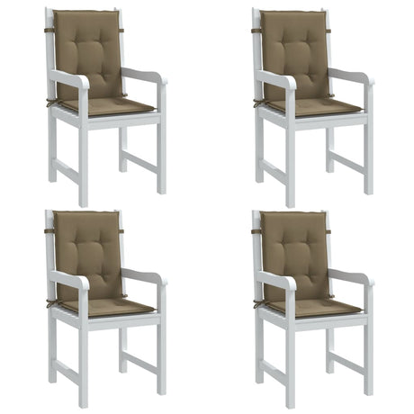 Vidaxx coussins de chaise 4 pcs dossier bas 100x50x4 cm tissu mélange taupe