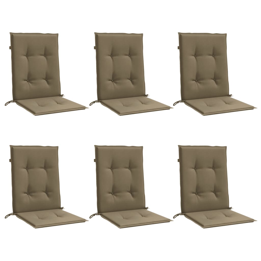 Vidaxx coussins de chaise 6 pcs dossier bas 100x50x4 cm tissu mélange taupe
