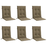 Vidaxx coussins de chaise 6 pcs dossier bas 100x50x4 cm tissu mélange taupe