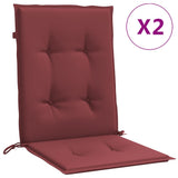 Vidaxx coussins de chaise 2 pcs dossier bas 100x50x4 cm tissu mélangé rouge vin
