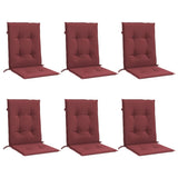Vidaxx coussins de chaise 6 pcs dossier bas 100x50x4 cm tissu mélangé vin rouge