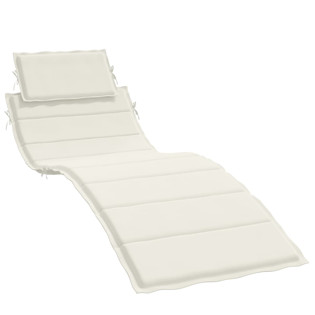 Vidaxl Lounger Blaphion 186x58x3 cm tkanina mešana smetana -obarvana