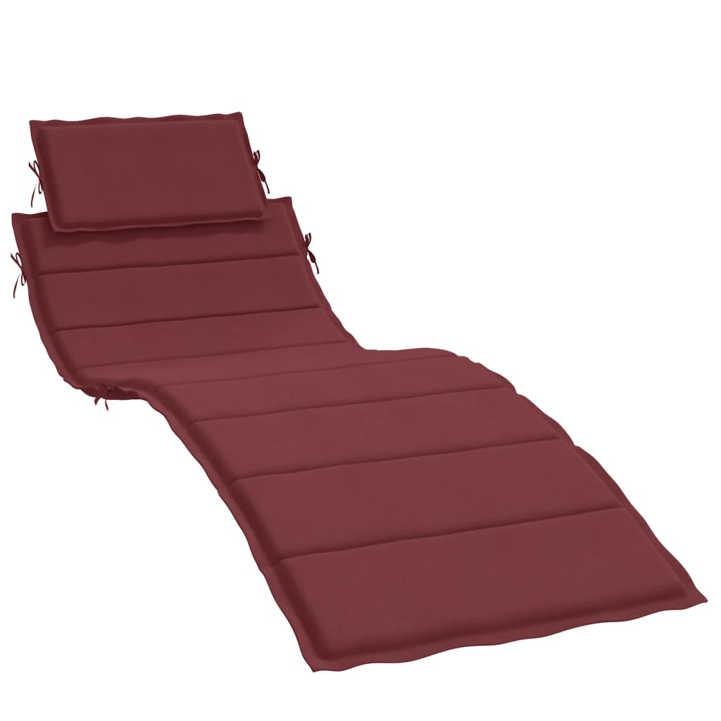 Vidaxl Lounger polštář 186x58x3 cm tkanina smíšená víno červená