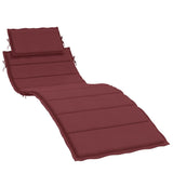 Vidaxl Lounger Cushion 186x58x3 cm Tissu vin mélangé rouge