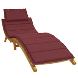 Vidaxx coussin de transat 186x58x4 cm tissu, rouge vin mélangé