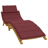 Vidaxl Lounger Cushion 186x58x3 cm Tissu vin mélangé rouge