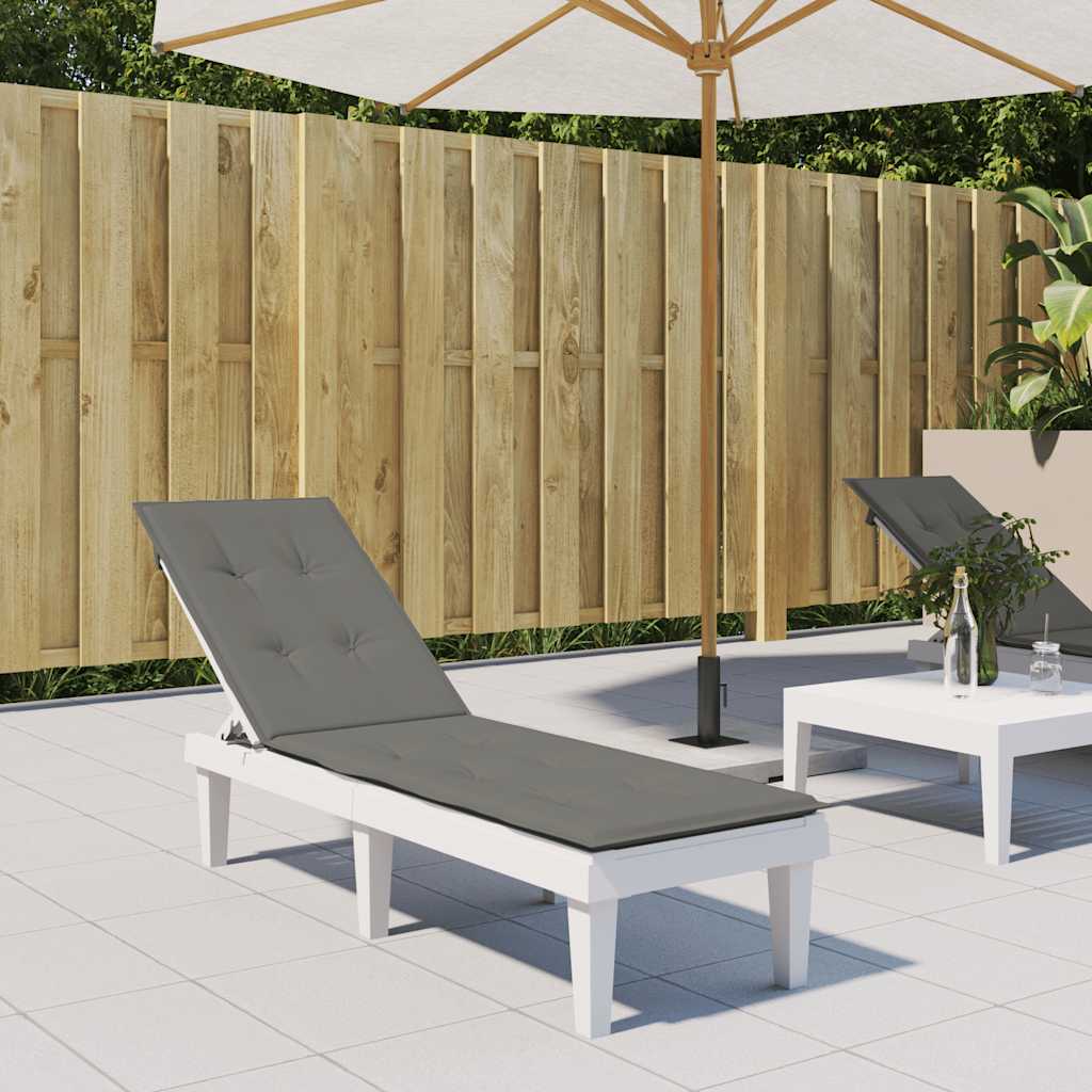 Vidaxx coussin de chaise de terrasse (75+105) x 50 x 4 cm tissu gris foncé mélangé